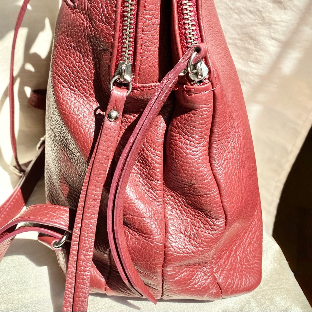Simons Red Cherry Italy Leather Backpack - Picture 3 of 11